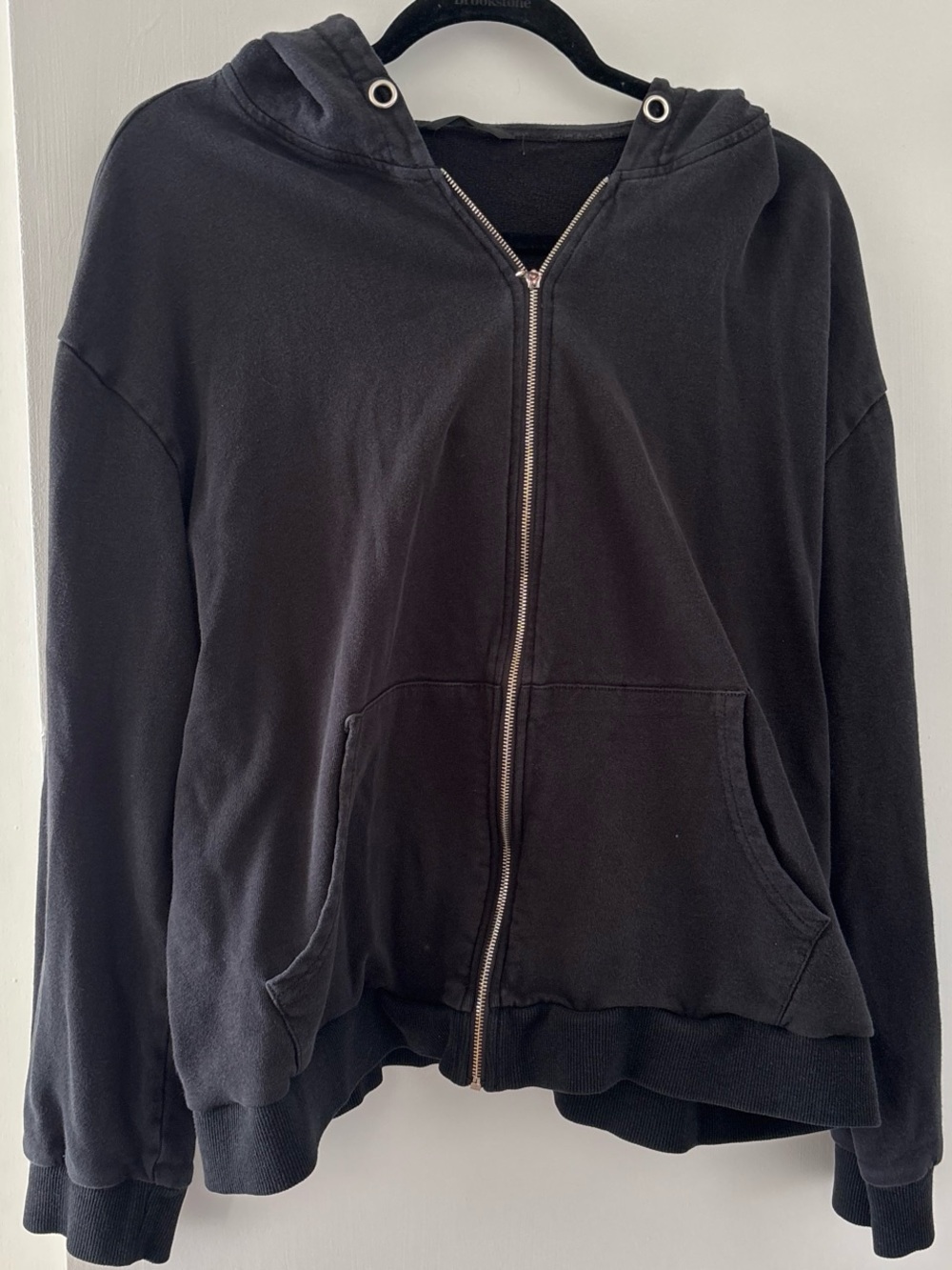Black Zip-Up Hooded Jacket - Women